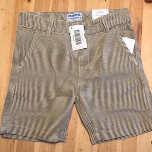 NWT- navy cream striped mayoral twill Chino shorts